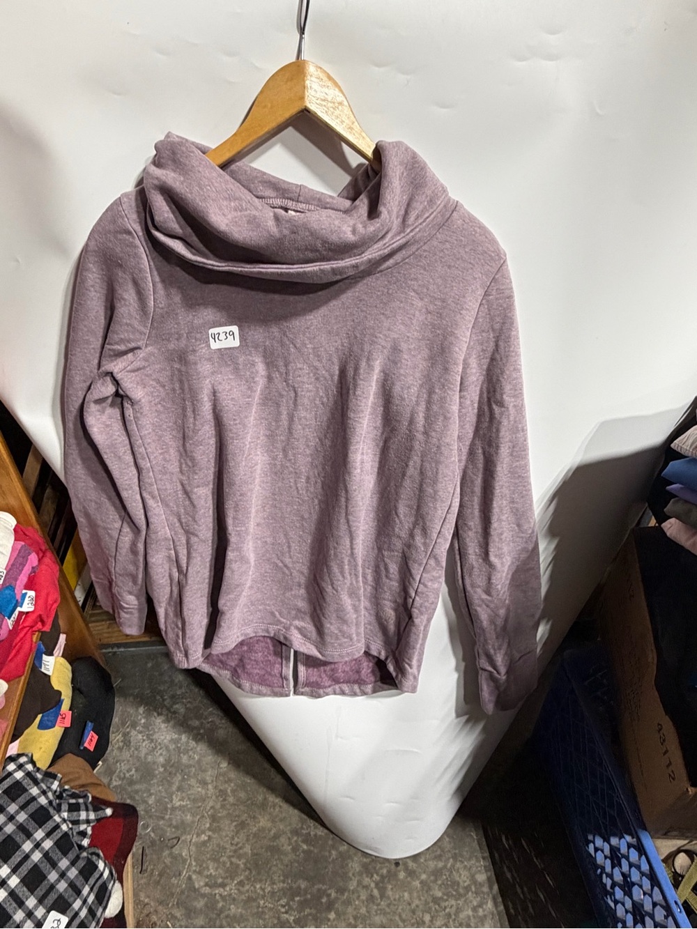 #4239-Balance Collection Dusty Mauve Cowl Neck Sweater